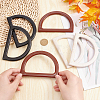   6Pcs 3 Colors D Shaped Plastic Imitation Wood Bag Handles Sets FIND-PH0010-55-3