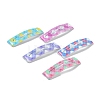 10Pcs 5 Colors Tartan Pattern Epoxy Resin Snap Hair Clip PHAR-P009-01B-2