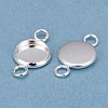 201 Stainless Steel Cabochon Connector Settings STAS-F191-15S-B-2