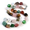 Natural Mixed Stone Nuggets Beaded Necklaces for Women Men NJEW-K388-01H-1
