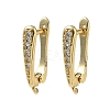Brass Micro Pave Clear Cubic Zirconia Hoop Earring Findings KK-H256-06G-1