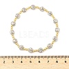 Brass Round Beaded Stretch Bracelets for Women Men LS-BJEW-Z129-01GP-3