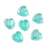 Green AB color Plated Acrylic Heart Beads X-PL539-837-2