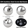 60Pcs Stainless Steel Ear Nuts STAS-BBC0005-14P-2