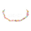 Synthetic Crackle Quartz Dyed Chips Chips Beaded Necklaces NJEW-JN04275-04-4