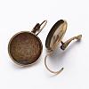Brass Leverback Earring Settings KK-H024-AB-2
