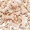 250 Pcs 2 Styles Wooden Empty Spools WOOD-TA0001-58-4