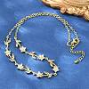 Brass Pave Cubic Zirconia Flower Link Chain Necklaces KK-CBA4547-18G-10-1