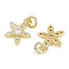 Brass Micro Pave Clear Cubic Zirconia Charms KK-D218-23G-03-2