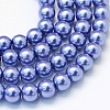 Baking Paint Pearlized Glass Pearl Round Bead Strands HY-Q003-6mm-09-1