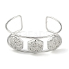 Non-Tarnish 304 Stainless Steel Wide Textured Open Cuff Bangles BJEW-Q348-05P-11-2