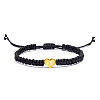 Alloy Heart with Letter Pattern Bead Braided Bead Bracelets FS-WGEB992-12-1