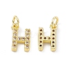 Real 18K Gold Plated Brass Micro Pave Clear Cubic Zirconia Charms KK-E068-VB452-H-1