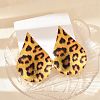 Leopard Print Alloy Dangle Stud Earrings LS-EJEW-K304-01E-G-4