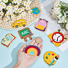 8Pcs 8 Styles Back to School Polyester Clothing Patches PATC-CY0001-55-3