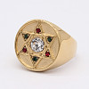 304 Stainless Steel with Cubic Zirconia Finger Rings FS-WGB2220-06-2