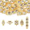20Pcs 5 Styles Brass Pave Clear Cubic Zirconia Links Connector Charms KK-FS0002-05-1