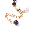 Natural Pearl & Natural Garnet Beaded Bracelets BJEW-JB05153-03-3