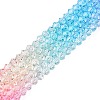 Gradient Color Baking Paint Glass Bead Strands X1-DGLA-A039-T2mm-A08-4