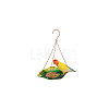 1Pc Leaf Iron Bird Hanging Feeder Tray AJEW-GA0007-34-8