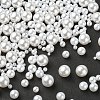 300Pcs 6 Styles No Hole ABS Plastic Imitation Pearl Round Beads MACR-YW0002-57-2
