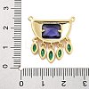 Rack Plating Brass Micro Pave Cubic Zirconia & Glass Pendants  KK-Z071-66G-01-3
