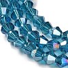 Transparent Electroplate Glass Beads Strands EGLA-A039-T6mm-B01-3