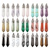 15Pcs 15 Style Natural & Synthetic Gemstone Pointed Pendants G-LS0001-75-1