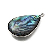304 Stainless Steel Pave Natural Paua Shell Pendants STAS-Z125-01F-P-2