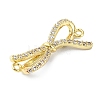 Rack Plating Brass Pave Clear Cubic Zirconia Bowknot Links KK-M282-30G-2