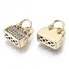 Brass Micro Pave Cubic Clear Zirconia Charms KK-N232-127-NF-2