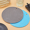 Gorgecraft 2Pcs 2 Colors Flat Round Rubber Hot Mats for Hot Dishes AJEW-GF0007-16-5