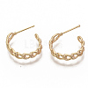 Semicircular Brass Curb Chain Stud Earrings X-KK-T050-54G-NF-3