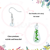FIBLOOM 4 Pairs 4 Colors Glass Teardrop with Spiral Pattern Dangle Earring EJEW-FI0001-07-3
