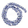 Handmade Flower Printed Porcelain Ceramic Beads Strands X-PORC-M005-6mm-10-4