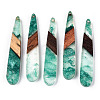 Transparent Resin & Walnut Wood Pendants RESI-ZX017-56-1