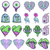 18pcs 9 styles Acrylic Pendant Halloween Terror Eye Beads Big Tongue Love Skeleton Hand Pendant DIY Jewelry Accessories JX817A-1
