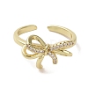 Brass Micro Pave Cubic Zirconia Open Cuff Ring RJEW-K256-58A-G-2