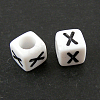 Letter Acrylic European Large Hole Beads X-OPDL-R050-10mm-X-1