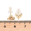 Brass Clear Cubic Zirconia Stud Earring Findings EJEW-A155-03C-G-2