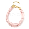 Microfiber Leather Multi-strand Cord Bracelets Makings FB-CBA983F-01G-10-1