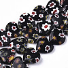 Handmade Millefiori Lampwork Beads Strands X-LAMP-N023-001B-1