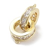Brass Micro Pave Clear Cubic Zirconia Pendants X-ZIRC-L104-008G-2
