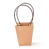 Trapezoid Kraft Paper Gift Bags with Plastic Haddles CARB-P007-A04-A-1