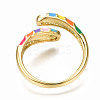 Brass Enamel Cuff Rings RJEW-N035-038-NF-3