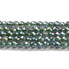 Electroplate Transparent Glass Beads Strands GLAA-H021-01A-FR01-2