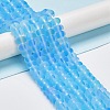 Frosted Transparent Glass Beads Strands X-FGLA-M002-01B-2