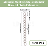 120Pcs 304 Stainless Steel Chain Extender CHS-BM0001-12-2
