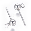 304 Stainless Steel Ear Stud Components STAS-F227-18B-P-2