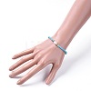 Synthetic Turquoise Beads Stretch Bracelets X-BJEW-JB04676-04-4